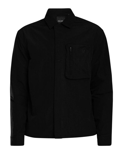 Lyle & Scott Black Lightweight Ripstop Overshirt for men