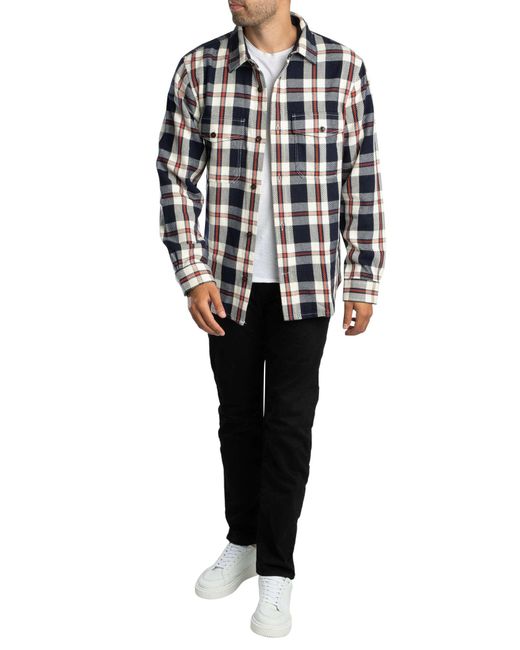 Gant Gray Heavy Twill Check Overshirt for men