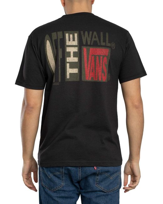 Vans Black Stretch Stack Back Graphic T-shirt for men