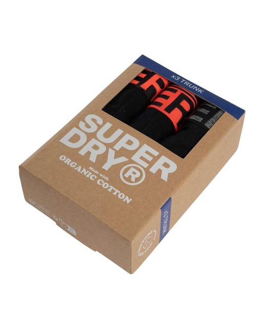 Superdry Black 3 Pack Trunks for men