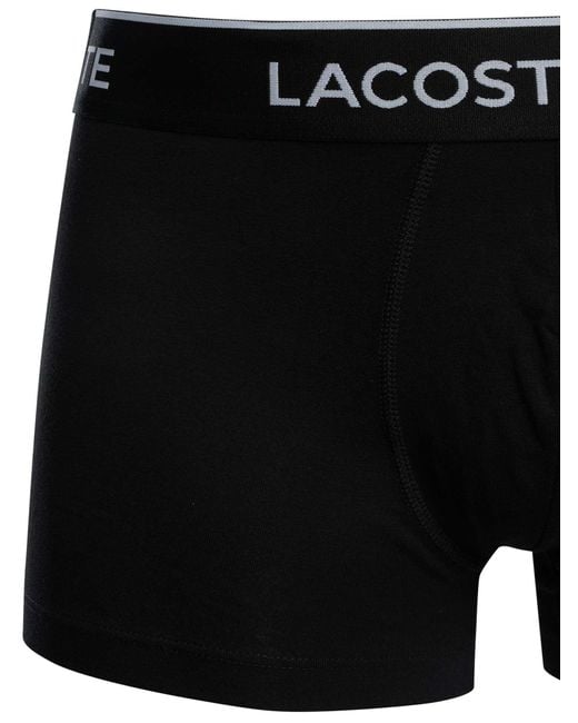 Lacoste Gray 3 Pack Cotton Stretch Trunks for men