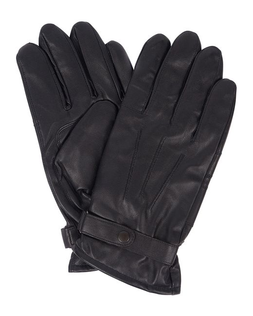 Barbour Blue Burnished Leather Thinsulate Gloves Black for men