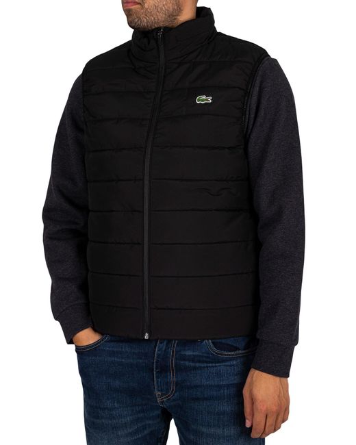 Lacoste Logo Puffer Gilet Jacket in Black for Men | Lyst Canada