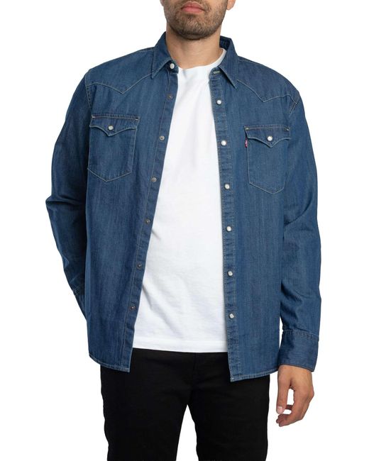 Levi's Blue Barstow Western Shirt for men