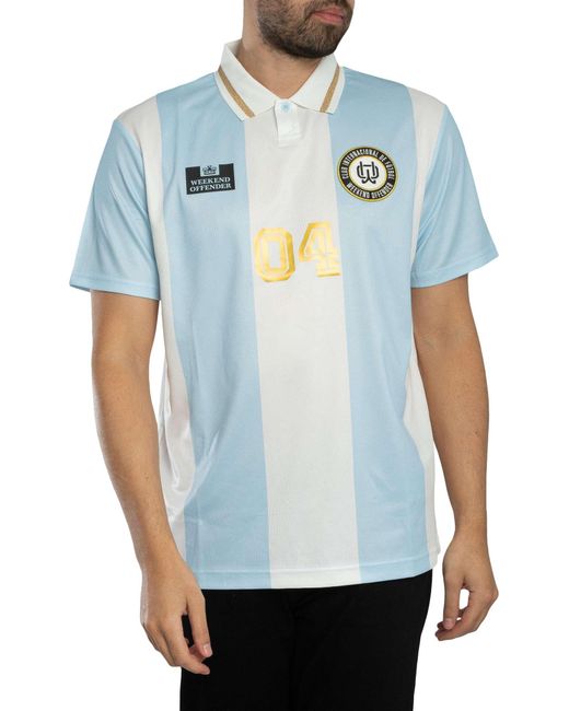 Weekend Offender Blue Moulay Football T-shirt for men