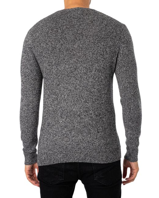Superdry Gray Essential Slim Fit Crew Knit for men