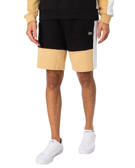 Lacoste Black Logo Organic Cotton Sweat Shorts for men
