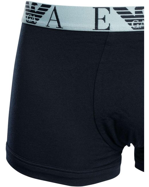 Emporio Armani Blue 3 Pack Trunks for men