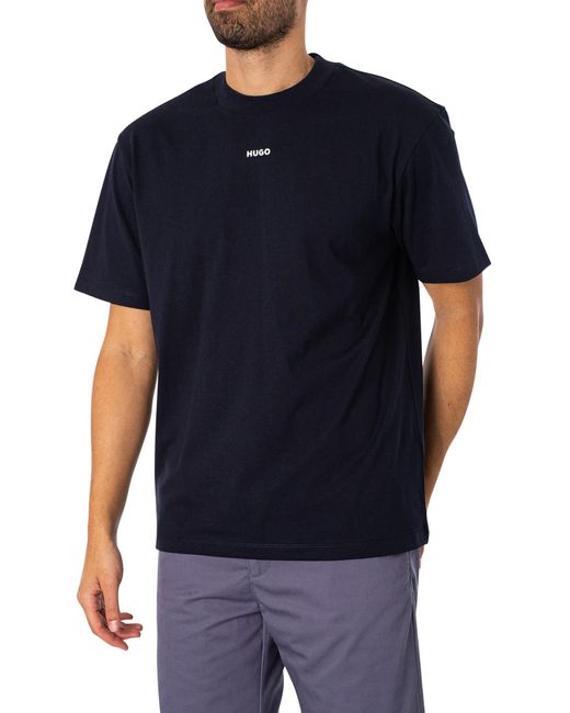 HUGO Blue Dapolino Logo T-shirt for men