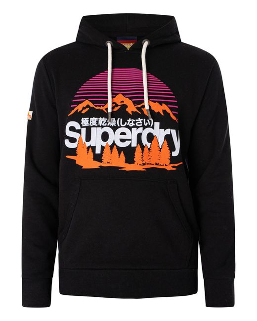 Superdry Blue Great Outdoors Graphic Pullover Hoodie for men