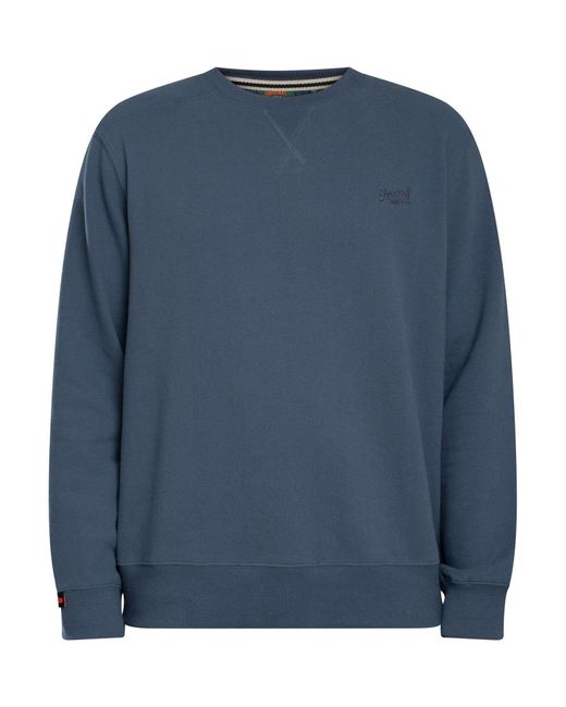 Superdry Blue Essential Logo Sweatshirt for men