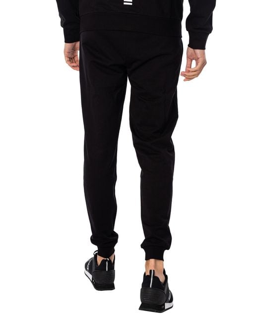 EA7 Black Zip Hooded Tracksuit for men