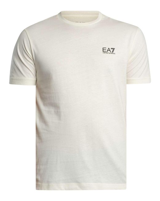 EA7 White Chest Logo T-shirt for men