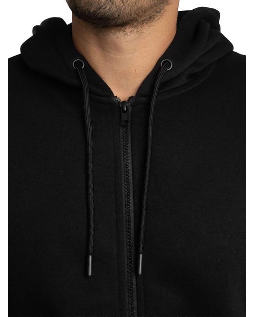 Jack & Jones Black Bradley Zip Hoodie for men