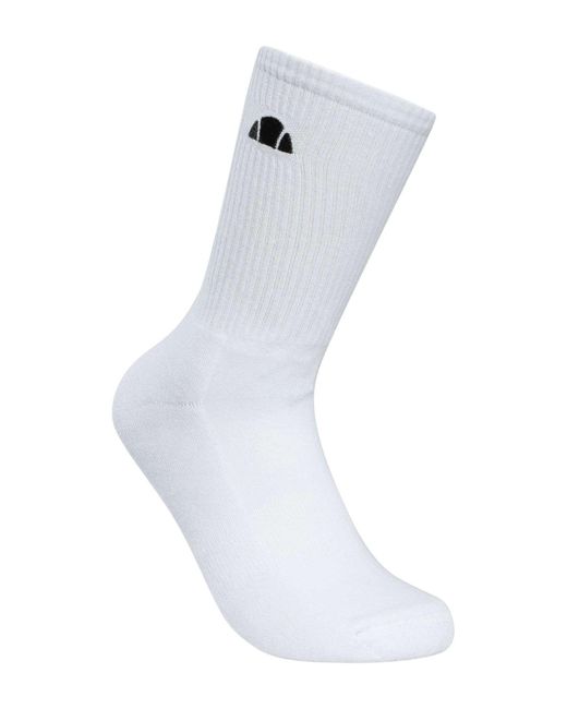 Ellesse White Alacre 5 Pack Crew Socks for men