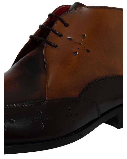 Jeffery West Brown Brogue Leather Boots for men