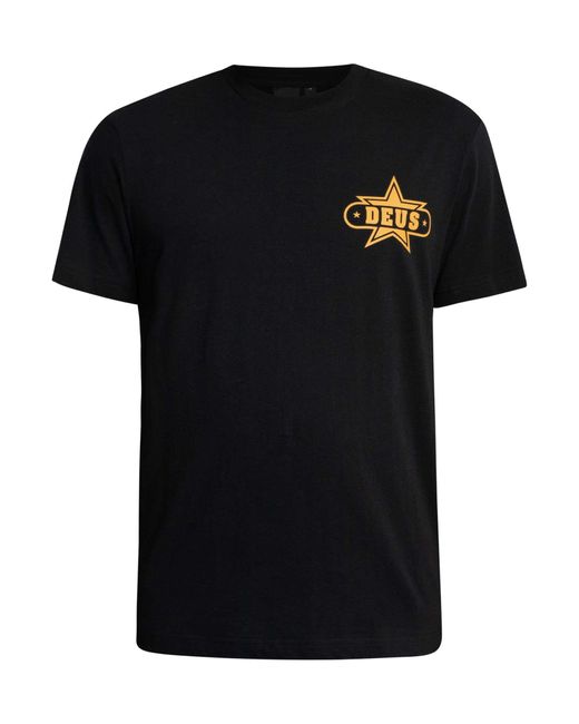 Deus Ex Machina Black Gumshoe Back Graphic T-shirt for men