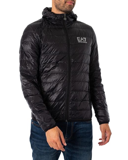 EA7 Black Down Jacket for men