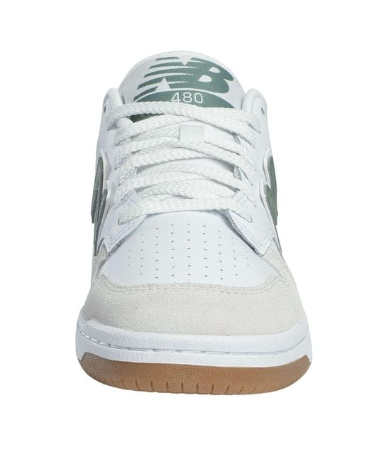 New Balance White 480 Leather Trainers for men