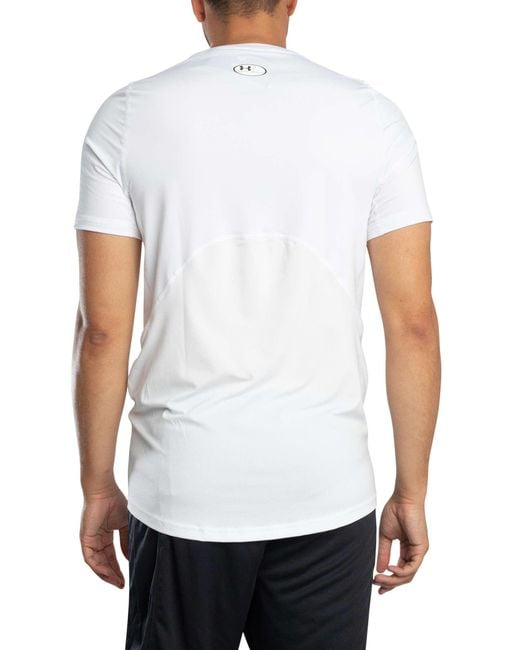 Under Armour White Heatgear Fitted Short Sleeve T-shirt for men