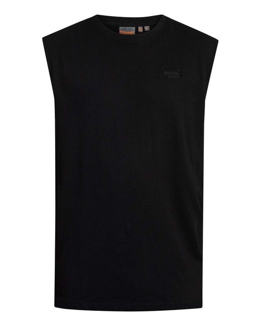 Superdry Black Essential Logo Tank Top for men
