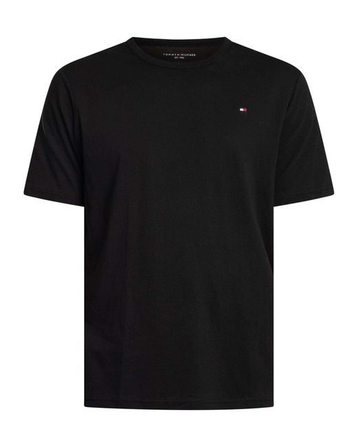 Tommy Hilfiger Black 3 Pack Signature Cotton Essentials Lounge T-shirts for men