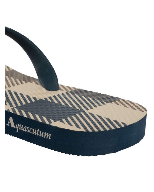 Aquascutum Blue Macro Iconic Flip Flops for men