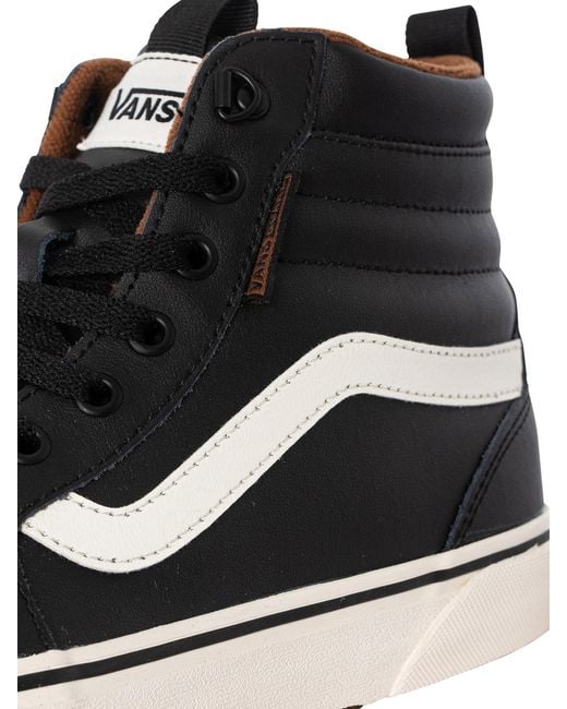 Vans Filmore Hi Leather Trainers in Black for Men | Lyst