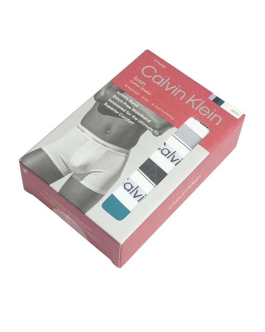 Calvin Klein White 3 Pack Icon Trunks for men