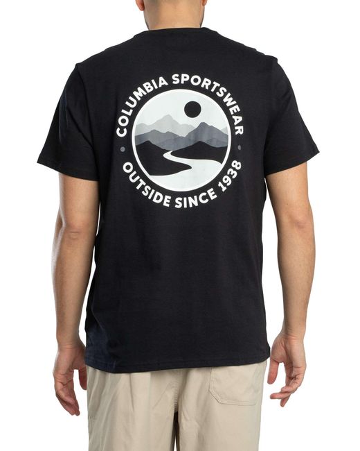 Columbia Black Outdoor Back Graphic T-shirt for men