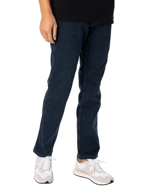 Wrangler Blue Greensboro 803 Regular Straight Jeans for men