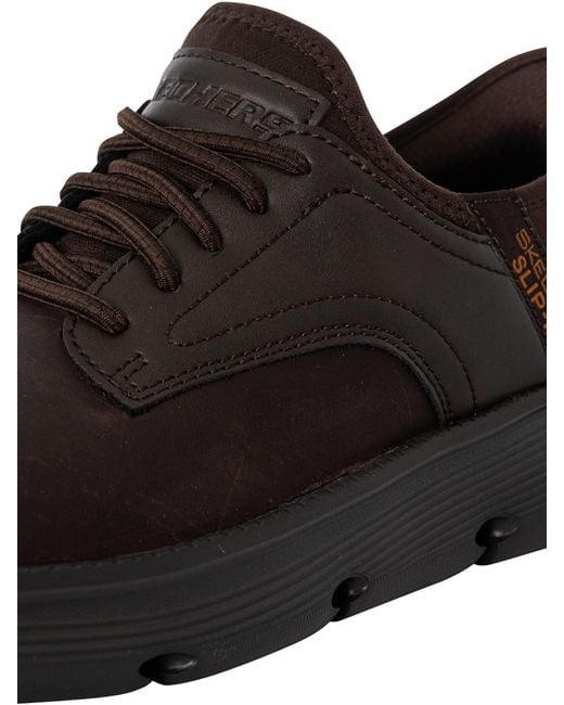 Skechers Brown Slip-ins Garza Leather Trainers for men