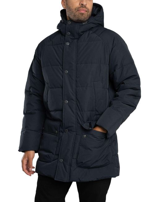 Barbour Blue Hooded Bedale Puffer Jacket for men