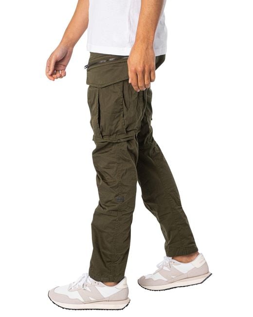 G-Star RAW Rovic Zip 3-d Tapered Jeans In Premium Micro Stretch Twill Dark  Bronze Green for Men | Lyst