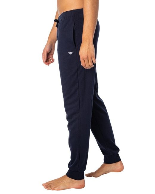 Emporio Armani Blue Knitted Longsleeved Pyjama Set for men