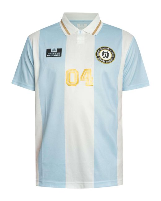 Weekend Offender Blue Moulay Football T-shirt for men