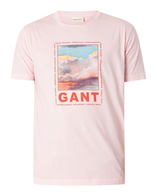 Gant White Washed Graphic T-shirt for men