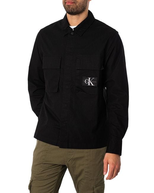 Calvin Klein Black Utility Overshirt for men