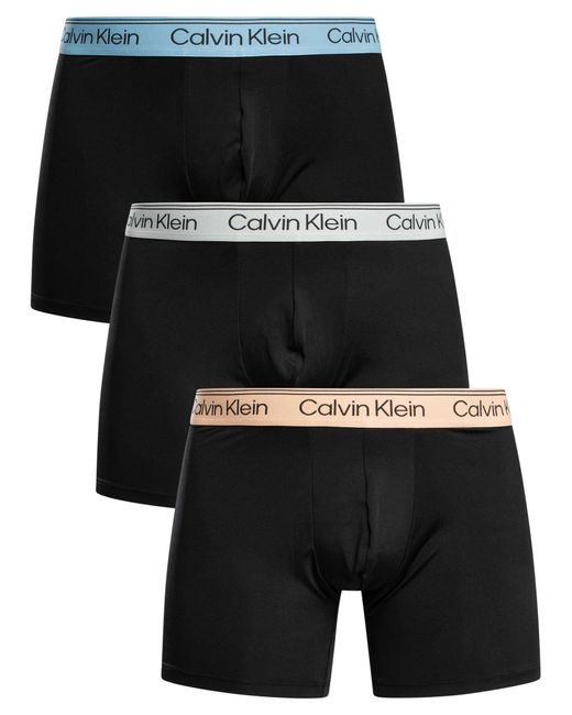 Calvin Klein Black 3 Pack Microfiber Stretch Boxer Briefs for men