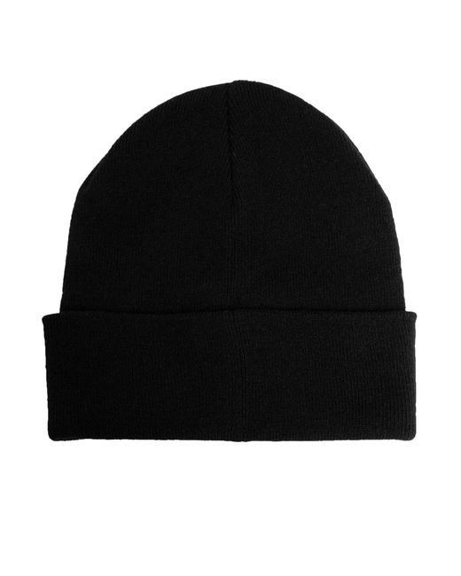 Timberland Black Tonal Patch Beanie for men