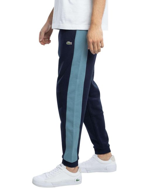 Lacoste Blue Tapered Colour Block Joggers for men
