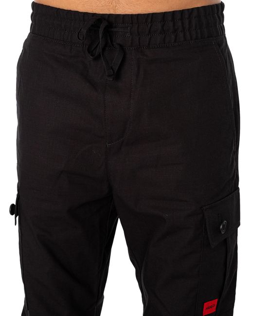 HUGO Black Garlo233 Cargo Trousers for men