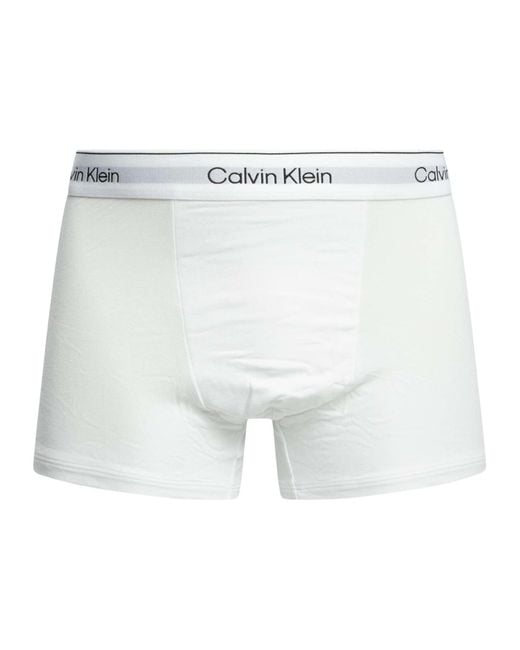 Calvin Klein White 5 Pack Relaxed Fit Trunks for men