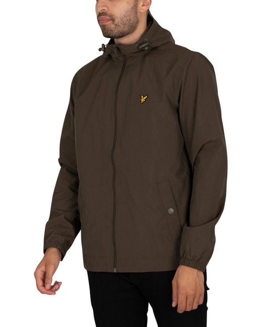 Lyle & Scott Brown Zip Through Hooded Jacket for men