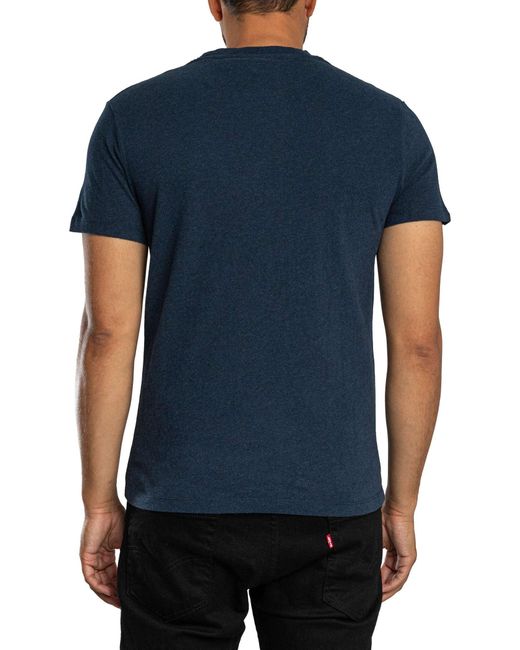 Superdry Blue Essential Sdc0 Logo Emb T-shirt for men
