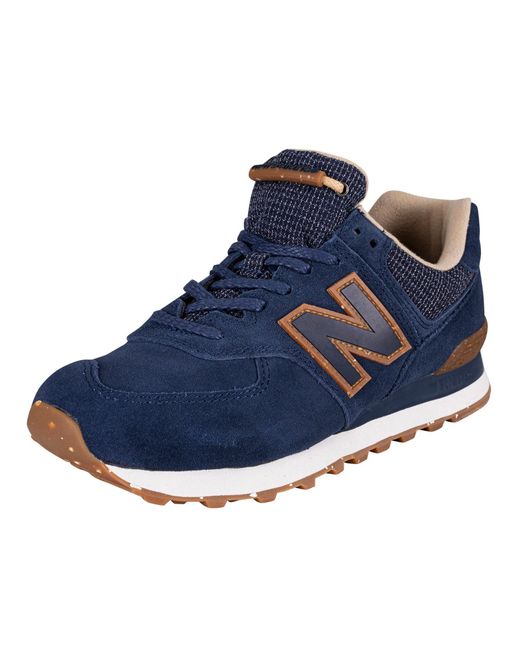 New Balance 574 Wabi Sabi Suede Trainers in Blue for Men | Lyst Australia