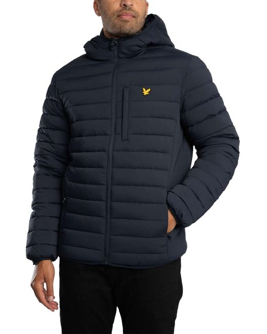 Lyle & Scott Blue Stretch Lightweight Quilted Jacket for men