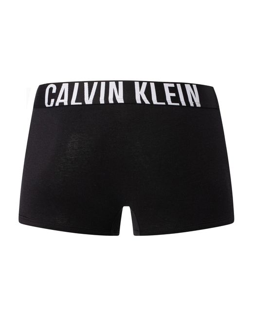 Calvin Klein Black Logo-Waistband Pack Of Three Stretch-Cotton Trunks for men
