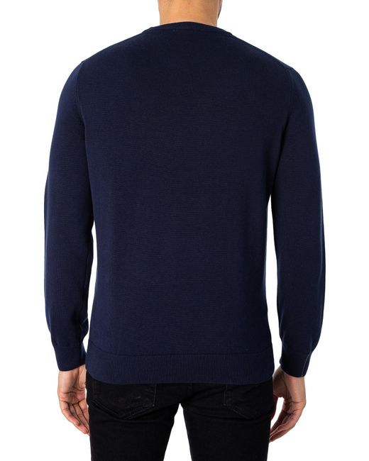 Lacoste Blue Logo Knit Sweatshirt for men