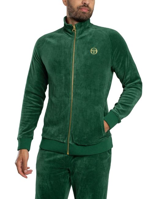 Sergio Tacchini Green Court Velour Track Jacket for men